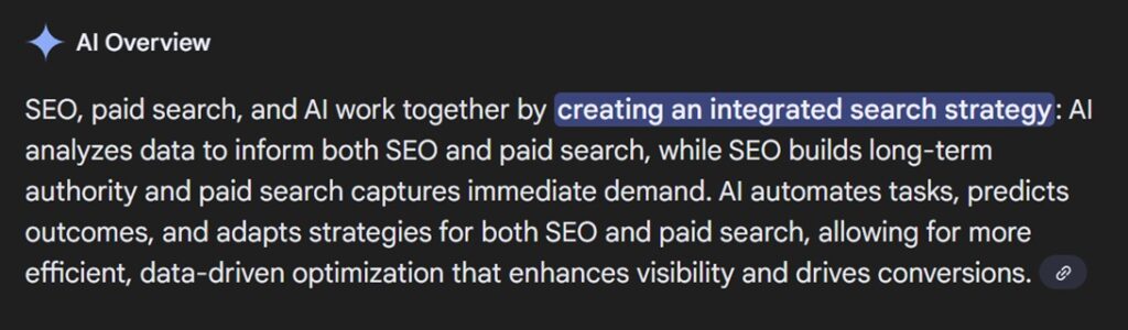 Sample Google search AI overview result