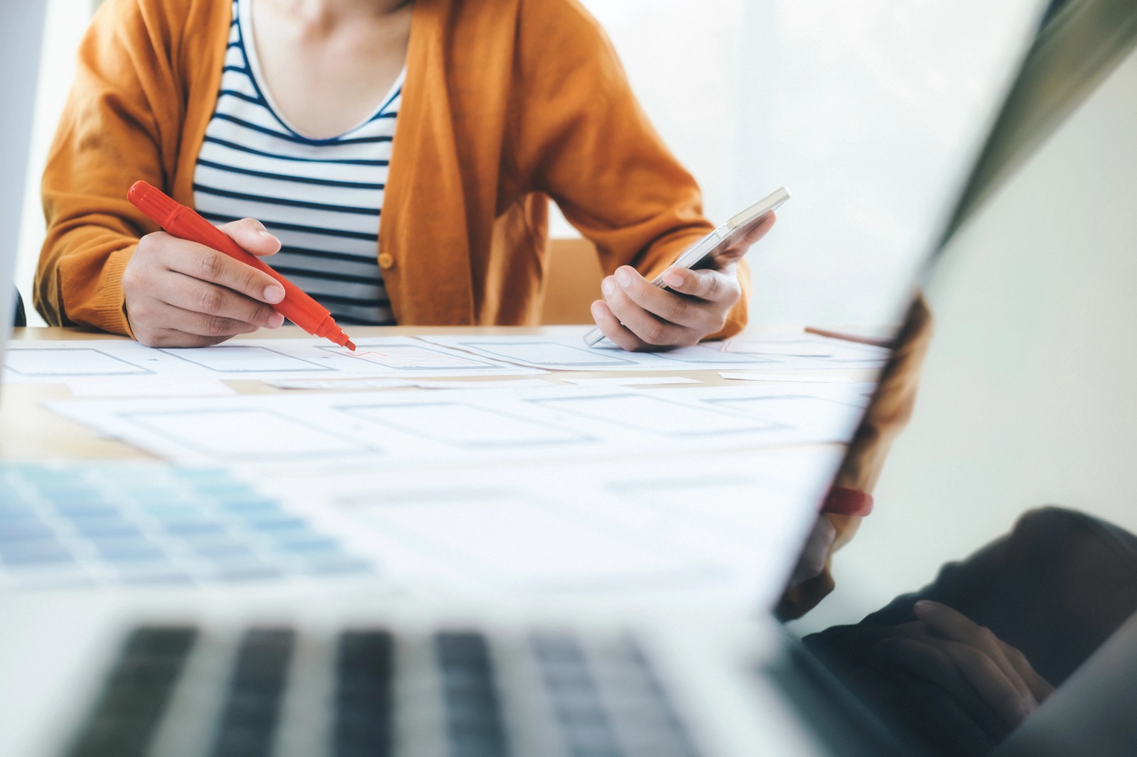 Web designer working on user experience