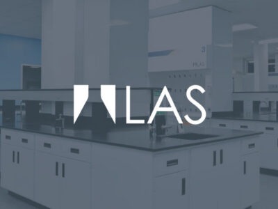 Labaire Systems logo overlaying on grey/blue with laboratory environment in background