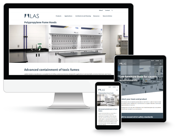 Labaire systems website on desktop, tablet and mobile screens