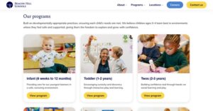 Sample of website readability with text and short paragraphs of information
